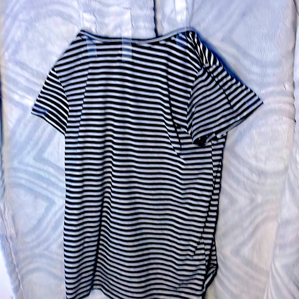An old navy black and white shirt